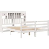vidaXL Knjižna postelja brez vzmetnice bela 150x200 cm trdna borovina | Shoptok.si