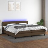  Krevet box spring s madracem LED tamnosmeđi 200x200 cm tkanina | shoptok.hr
