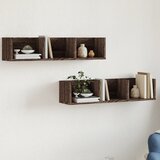 Maison Chic Stenska omarica - Zidna omarica 2 kosa rjavi hrast 75x18x16,5 cm inž. les iu215, (22062992) | Shoptok.si