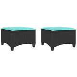  Vrtne stolice s jastucima 2 kom. Crne 55x55x36 cm Poli ratan - Crna 1 | shoptok.hr