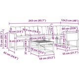  Set vanjskih sofa 6 kom. Prirodna i svjetlosiva | shoptok.hr
