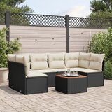  7-dijelni set vrtnih sofa od poliratana s jastucima crni | shoptok.hr