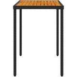 vidaXL vrtni stol s pločom od drva bagrema crni 115x54x74 cm poliratan | shoptok.hr