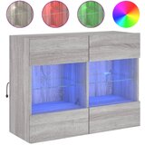 vidaXL Stenska TV omarica z LED lučkami siva sonoma 78,5x30x60,5 cm, (20977847) | Shoptok.si