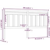  Posteljno vzglavje medeno rjavo 206x4x100 cm trdna borovina, (20647102) | Shoptok.si