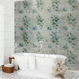  Foto tapeta - Mint tones - green leaf bouquets on a retro patterned background 500x350 | shoptok.hr