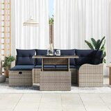  Sjedeća garnitura za vrt 7 kom. Siva poliratan 232.5 x 122.5 x 85 cm | Shoptok.si
