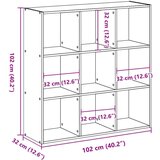  Regal za knjige boja hrasta 102x32x102 cm konstruirano drvo | shoptok.hr