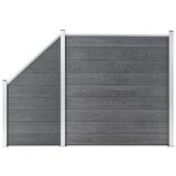 vidaXL wpc ograjni panel 1 kvadraten + 1 poševni 273x186 cm sivi | Shoptok.si