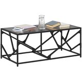  Stolić za kavu s crnom staklenom površinom 98,5x50x41 cm čelik | shoptok.hr