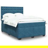  Krevet box spring s madracem plavi 160 x 200 cm baršunasti | shoptok.hr