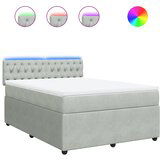 Maison Chic Box spring postelja - Vzmetna postelja z vzmetnico svetlo siva 140x200 cm žamet SL10794, (21904322) | Shoptok.si