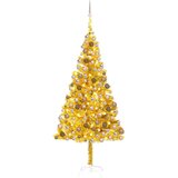 vidaXL Novoletna jelka z LED lučkami in bučkami zlata 240 cm PET | Shoptok.si