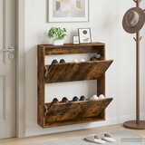  Ormar za cipele na zidu HOORN 71 x 17 x 86 cm Konstruirano drvo - Dimljeni hrast | shoptok.hr