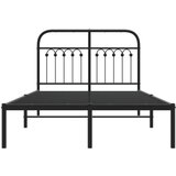 Metalni okvir za krevet s uzglavljem crni 120x200 cm | shoptok.hr