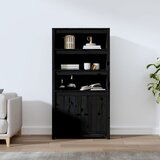 The Living Store Visoka omarica črna 80x35x154 cm trdna borovina - Visoka Omara, (21430898) Cene