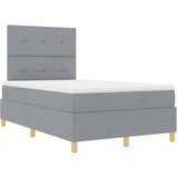  LED Box Spring Krevet Svijetlo siva 120 x 200 cm tkanina | shoptok.hr