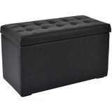 Box M tabure sa prostorom za odlaganje crni (72x36x42 cm) | ePonuda.com