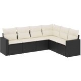  6-dijelni set vrtnih sofa s jastucima crni od poliratana | shoptok.hr