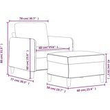  Fotelja s tabureom tamnosiva 60 cm od tkanine | Eponuda.com