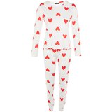 Trendyol White Heart Knitted Pajamas Set | shoptok.hr