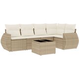  6-dijelni set vrtnih sofa s jastucima bež od poliratana | shoptok.hr