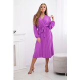 Kesi Włoski Dress tied with a pleated hem light purple | shoptok.hr