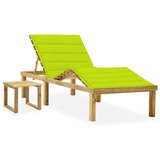 Maison Chic Vrtni Ležalnik - Sončna ležalnik z mizico in blazino impregnirana borovina, (22043027) | Shoptok.si