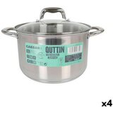 Posuda sa staklenim poklopcem Quttin Caesar Čelik ø 24 x 15 5 cm (4 kom.) | shoptok.hr