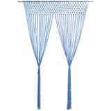  Zavjesa s makrameom plava 140 x 240 cm pamučna | Eponuda.com