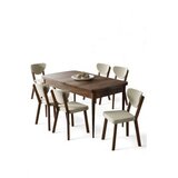Hanah home Rasklopivi trpezarijski sto i stolice (7 delova) Exve Baroque Cream | Eponuda.com