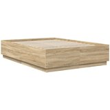  Krevetna konstrukcija S LED lampica Sonoma hrast 140 x 190 cm | shoptok.hr