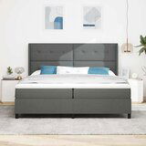 Box Spring Krevet s Madracem i LED tamnosivi 200x200 cm tkanina. | shoptok.hr