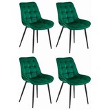  BERA stolica - tamno zeleni baršun / crne noge x 4 | shoptok.hr