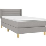 Box spring postelja z vzmetnico svetlo siva 80x200 cm blago, (20846782) | Shoptok.si