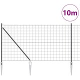 Euro ograda s špicama 10 x 1,4 m Čelik premazan PVC-om Siva | shoptok.hr