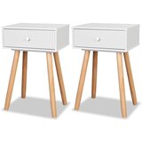 Maison Chic 2 kose Nočne omarice - Nočne mize masivna borovina 40x30x61 cm bele barve, (21689216) | Shoptok.si