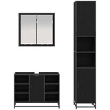 vidaXL Komplet pohištva za kopalnico 3 pcs Črni hrast 80 x 33 x 60 cm | Shoptok.si