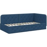  Kutni okvir kreveta s madracem Plava 90 x 190 cm tkanina | shoptok.hr