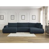 Bobochic Paris Tamno plava sklopiva kutna garnitura od samta (s lijevim kutom/u obliku slova "U") Lucien – | shoptok.hr