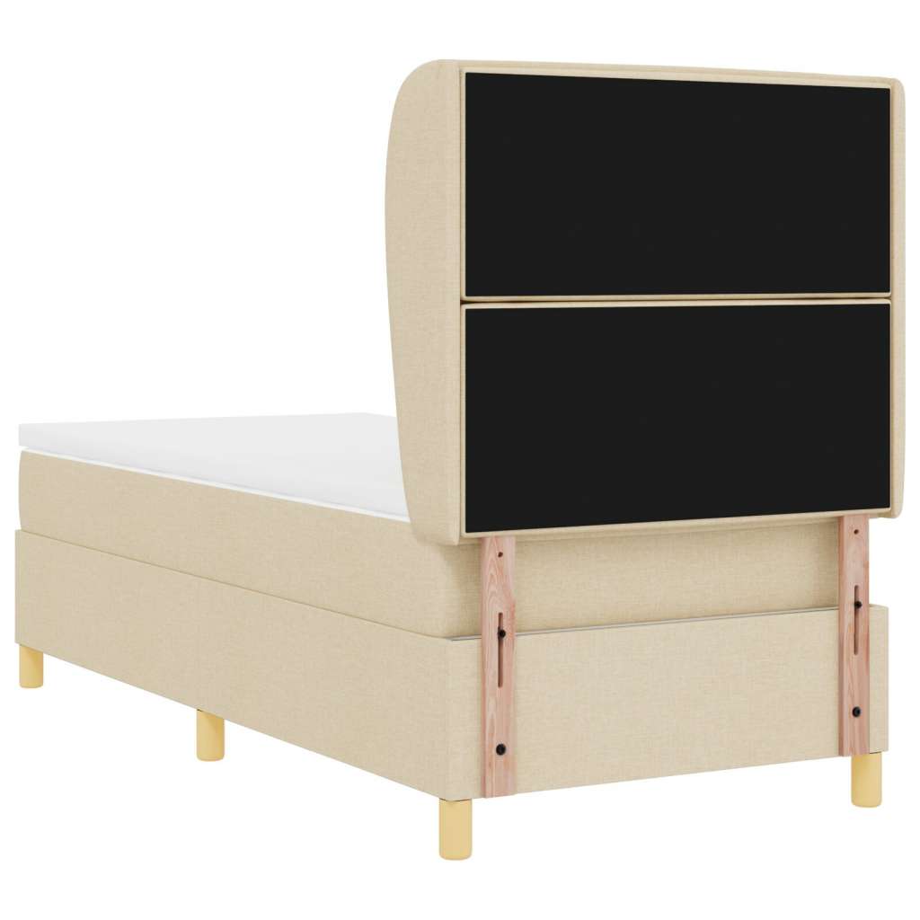 Box Spring Krevet s Du&amp;scaron;ekom Krem 90x190 cm Tkanina Slike