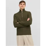 Jack & Jones Khaki Mens Ribbed Sweater Perfect - Men