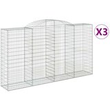  Lučne gabionske košare 3 kom 300x50x160/180cm pocinčano željezo | shoptok.hr