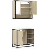  2-dijelni set kupaonskog namještaja boja hrasta sonome drveni | shoptok.hr