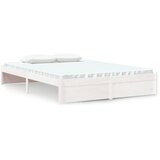 The Living Store Posteljni okvir bel iz trdnega lesa 140x200 cm - Posteljni Okvir, (21526091) | Shoptok.si