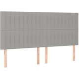 Maison Chic Posteljno vzglavje - Vzglavna omarica 4 kosa svetlo siv 80x5x78/88 cm blago, (22077550) Cene