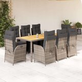 vidaXL 9-dijelni vrtni blagovaonski set sivi od poliratana | shoptok.hr