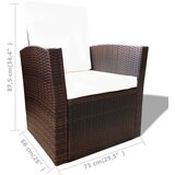  4-dijelna vrtna garnitura od poliratana s jastucima smeđa | shoptok.hr