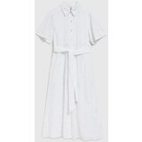 Moodo Women's dress with waist tie - white | Shoptok.si