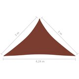 vidaXL Senčno jadro oksford blago trikotno 3x3x4,24 m terakota | Shoptok.si